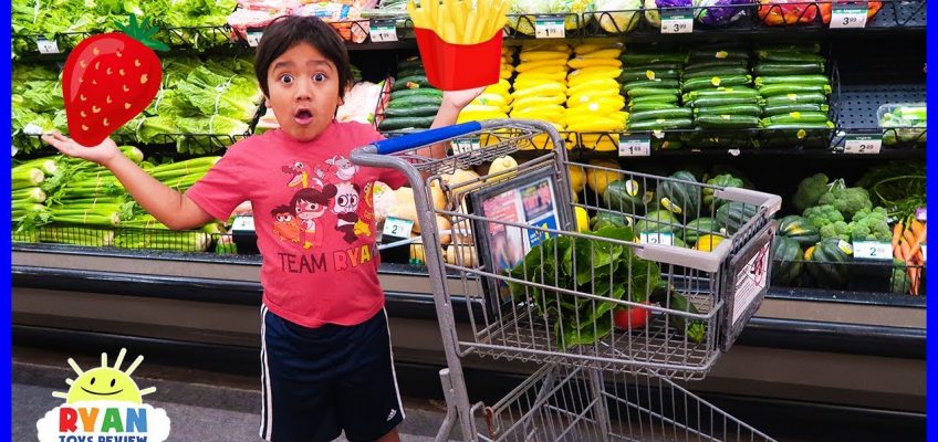 Ryan Kids Size Shopping Cart and Learn Healthy Food choices for Back to School!!!