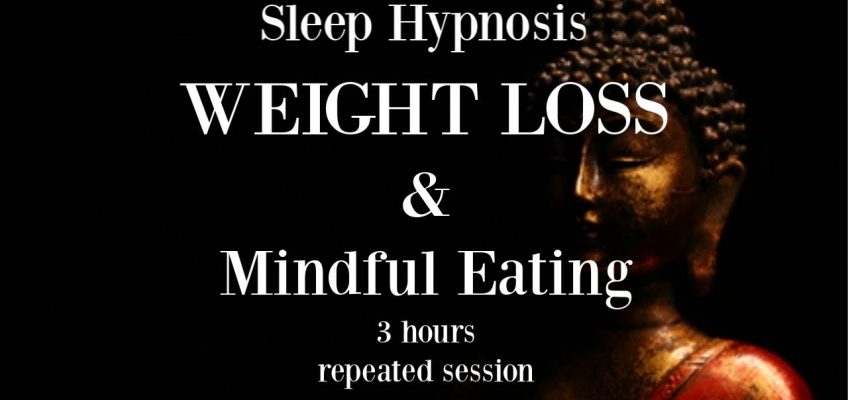 😴ॐ 3 hours repeated loop ~ Sleep hypnosis for weight loss with mindful eating ~ Female Voice