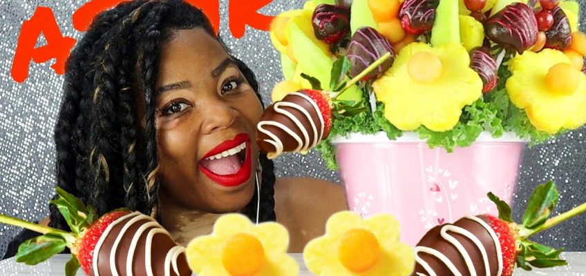 ASMR HEALTHY EATING FRUIT PLATTER, CHOCOLATE STRAWBERRIES, GRAPEEATING SOUNDS No Talking l Mmm ASMR