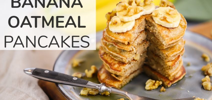 BANANA OATMEAL PANCAKES | easy + healthy breakfast meal prep