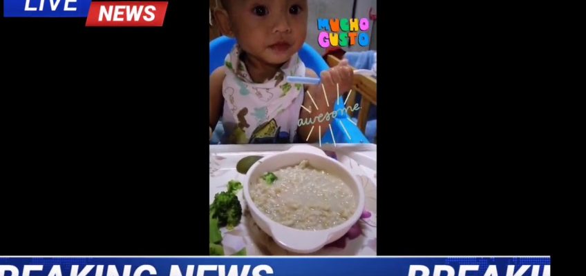 Baby geo eating healthy foods