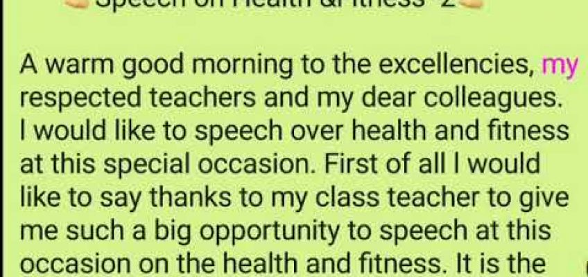 Speech on health – 2 || Speech on health and fitness | How to Start a Speech | Speech in English |