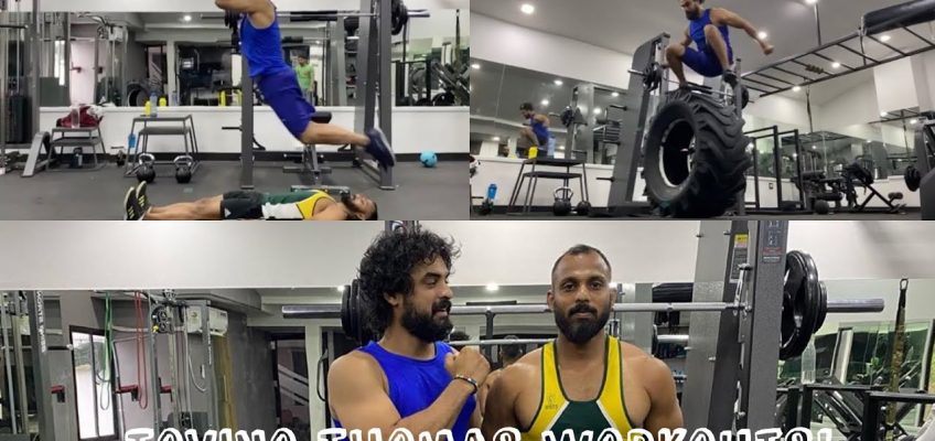 Tovino Thomas at Gym | Fitness | Health | High jump | Long Jump | Superb Video