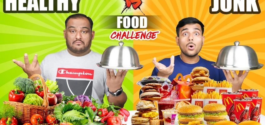HEALTHY VS JUNK FOOD EATING CHALLENGE | Burger & Pizza Eating Competition | Food Challenge