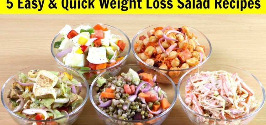 ५ झटपट और आसान सलाद वजन कम करने के लिए | Weight Loss Recipe | Salad | Diet Recipe | KabitasKitchen