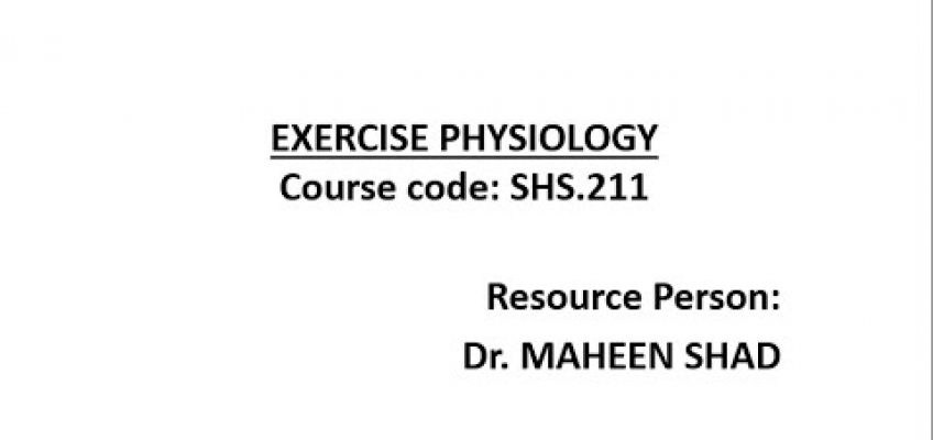 Lec 17-Exercise Prescription for Health and Fitness