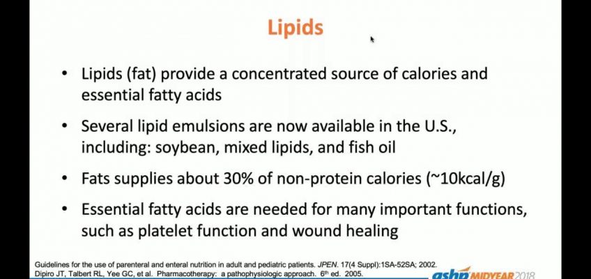 Protein, Carbs, and Fat, oh my! Total Parenteral Nutrition Overview