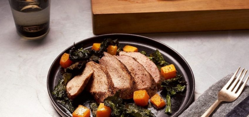 Sheet Pan Roasted Pork, Butternut Squash & Kale
