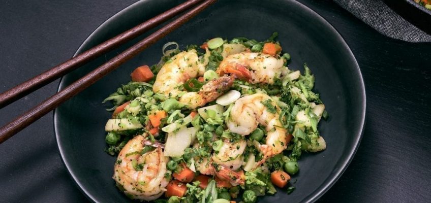 Shrimp and Broccoli Fried “Rice”