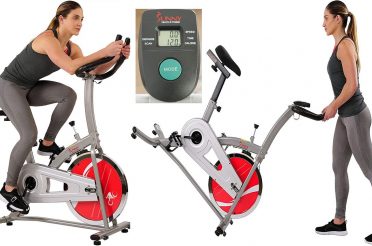 Sunny Health & Fitness Indoor Exercise Stationary Bike with Digital Monitor, 22 LB Chromed Flywheel