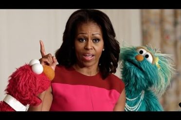 Michelle Obama and Sesame Street puppets promote healthy eating