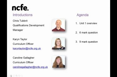 NCFE Level 1/2 Technical Award in Health and Fitness Unit 1 Support