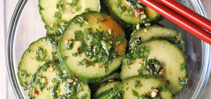 Asian Cucumber Salad with Sesame Oil