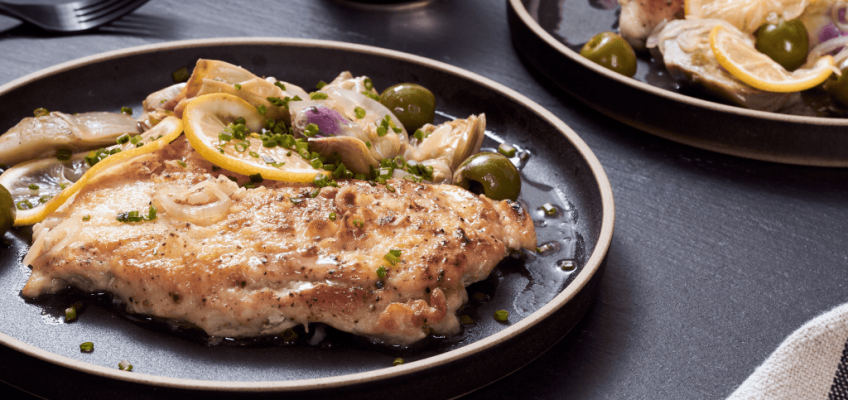 Lemon Chicken and Artichoke Skillet