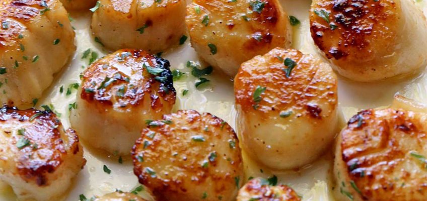 Seared Scallops with Butter and Olive Oil
