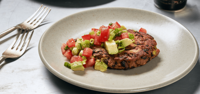Chipotle Black Bean Burgers With Avocado Salsa